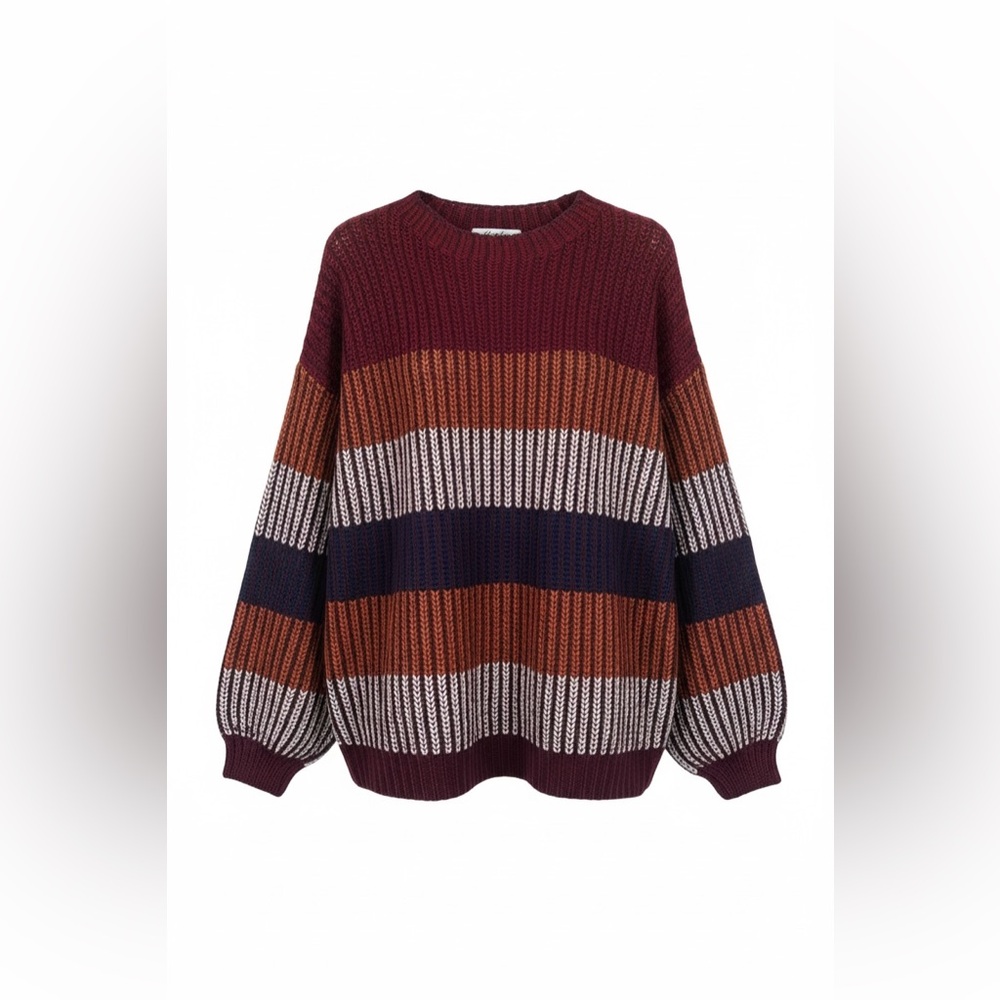 HAPTICS MULTI COLOR STRIPE BUBBLE
LONG SLEEVE OVERSIZE TOP
Size Medium